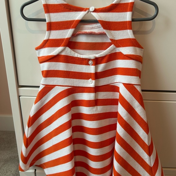 Janie and Jack Orange and White Striped Dress with bloomers - Picture 4 of 4